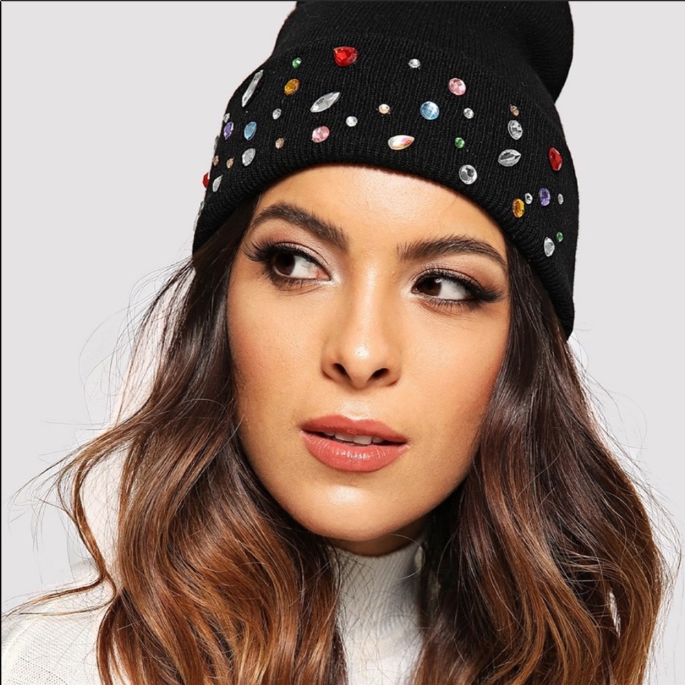 Zara rhinestone beanie brand new